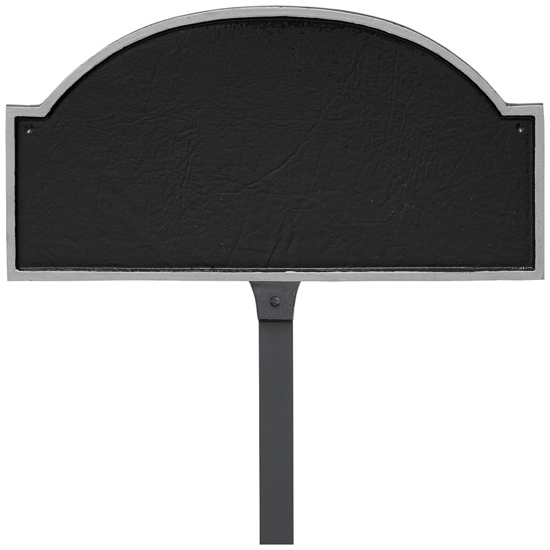 Enseigne d’adresse pour pelouse sur 1 ligne dover, Oui, Noir / argent