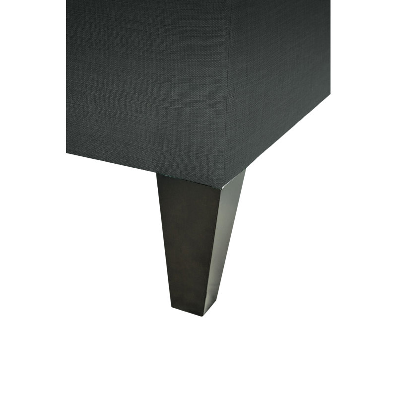 Zaylee Upholstered Ottoman, Charcoal