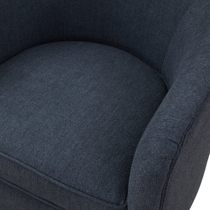 Chaise bleue avec chenille et base pivotante brune à 360 degrés, sans assemblage de tissu, Bleu