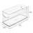 iDesign Narrow Pantry Organizer Bins with Handles - Storage Bin for Cabinets or Fridge- Set of 4 - Clear