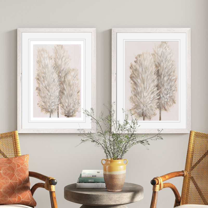 «Pampas Grass III» par Vincent Van Gogh - ensemble de reproductions d'art encadrées, H 24 po x l 18 po x P 1,25 po, Blanc
