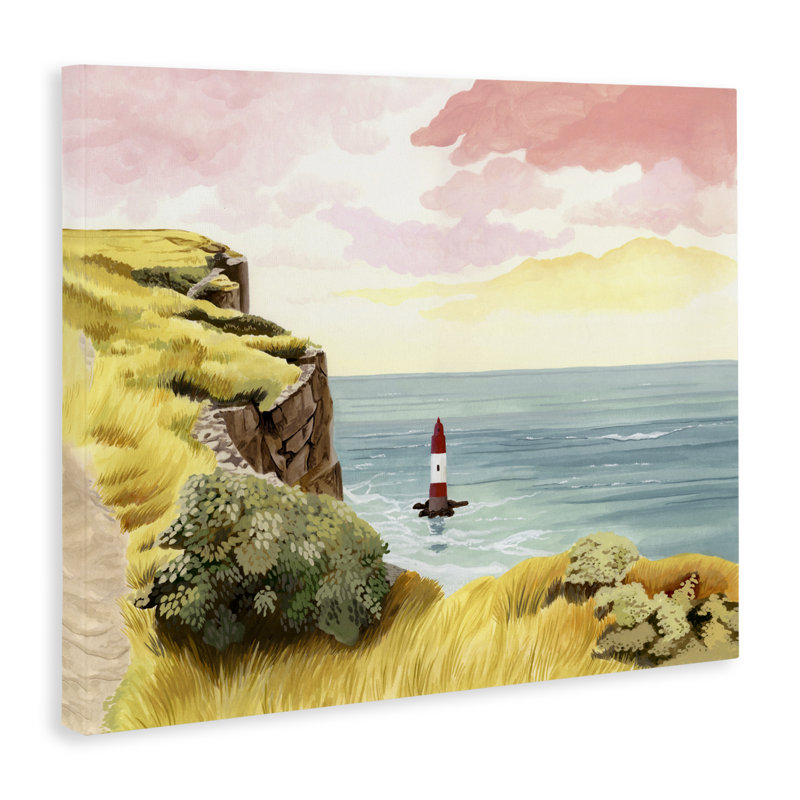 Toile du phare de Beachy Head Lone, design par Courtney Haley, H 30 po x l 40 po