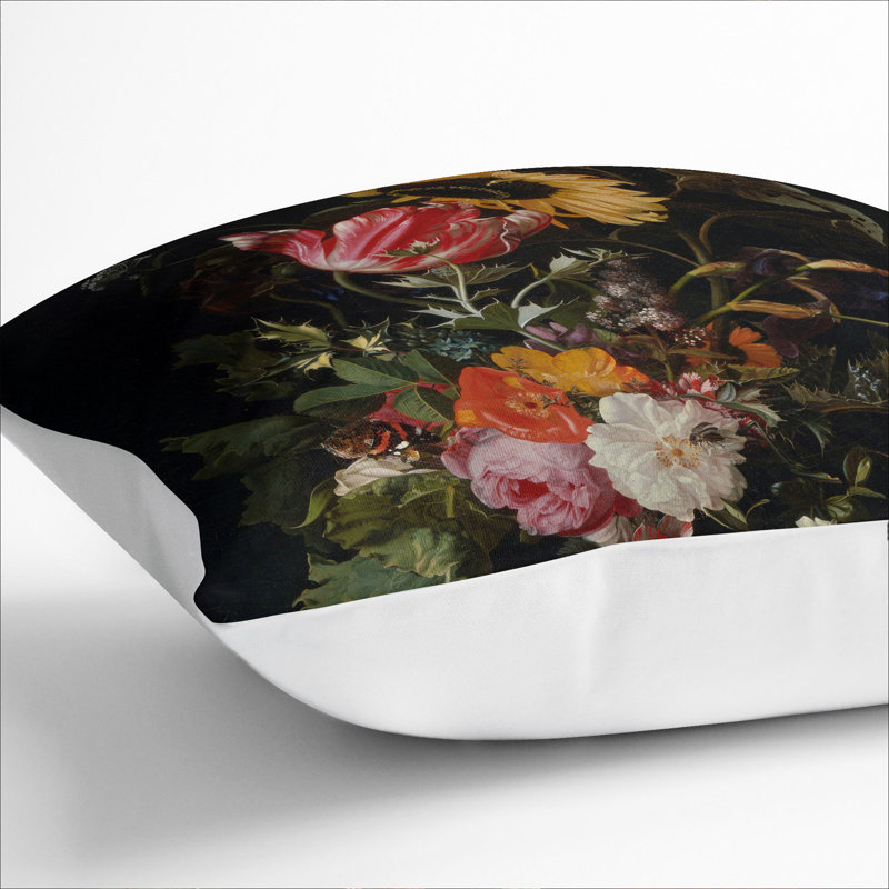 Still Life With Flowers Vol.5 Square Throw Cushion, White, 40cm H x 40cm W x 15cm D