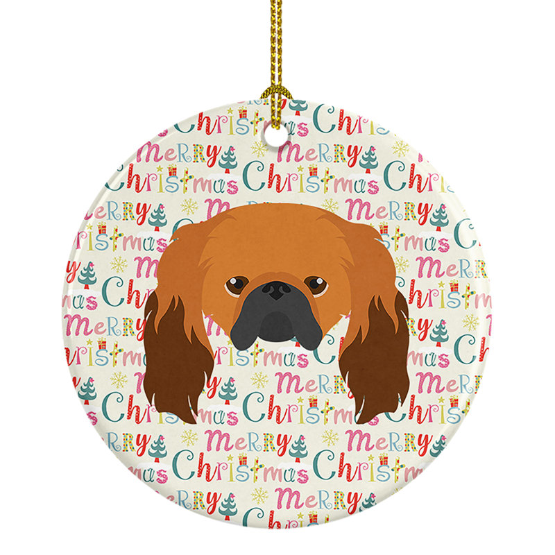 Ornement suspendu Pekingese Merry Christmas