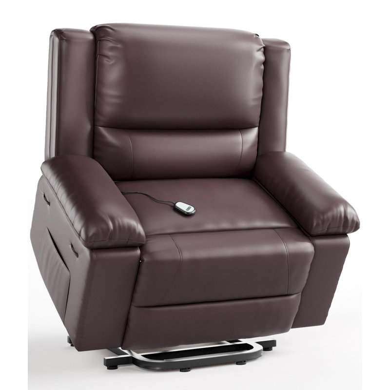  Oversized Wide Power Lift Recliner Chair - Heat and Massage, Faux PU Leather, Adjustable Back and Legs, Electric Lift Chair Designed for The Elderly and People with Mobility impaired
