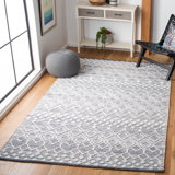 Natura Hand Woven Cotton/Viscose Geometric Rug in Gray/White