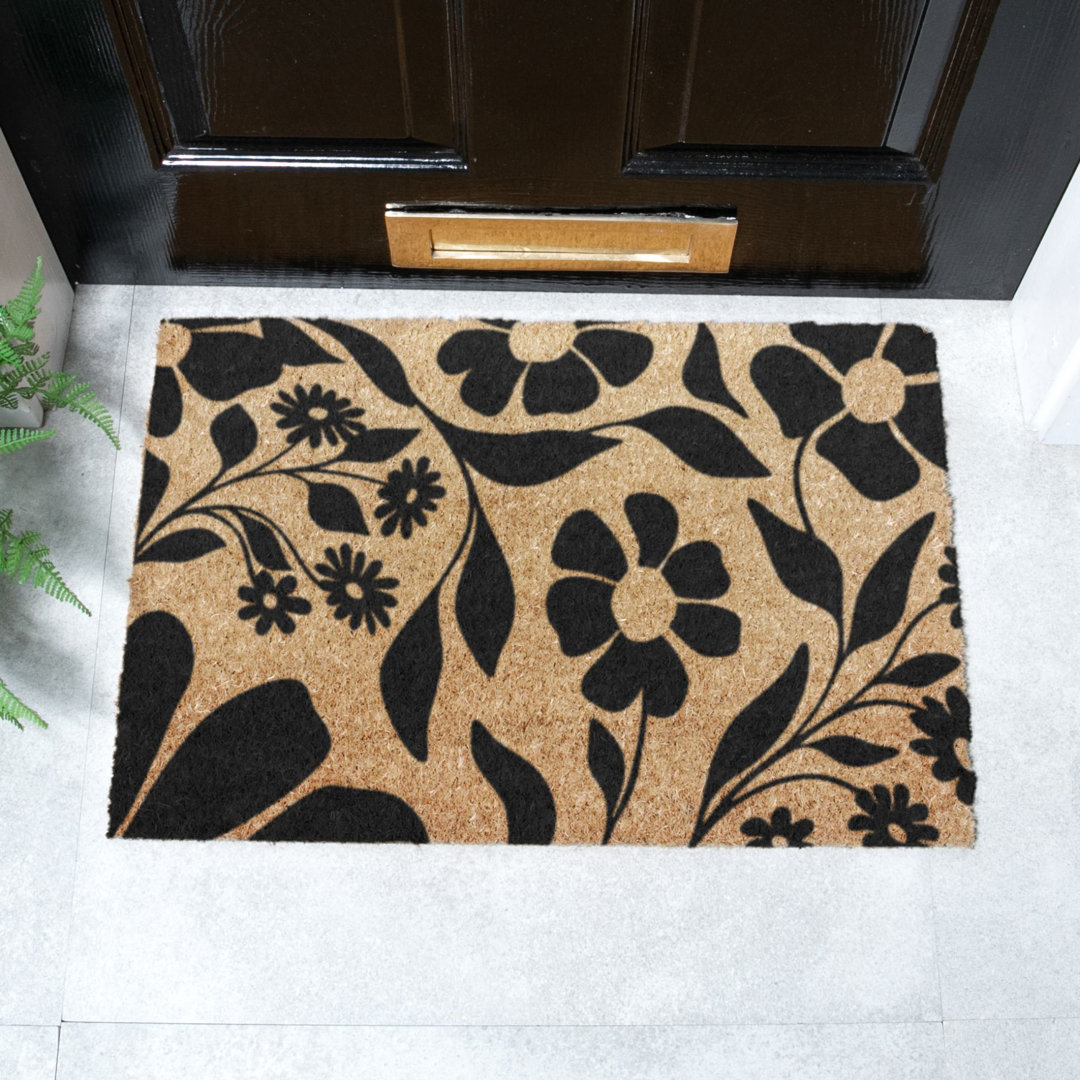 Floral Pattern Coir Doormat