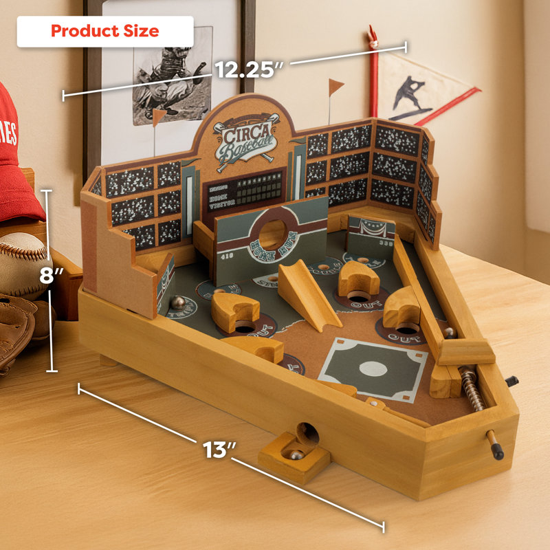 Jeux de table de billard électrique de style baseball - Jeu d'arcade miniature rétro classique en bois pour collectionneurs adultes et enfants