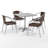 Haverhill 27.5'' Square Aluminum Indoor-Outdoor Table Set with 4 Rattan Chairs-86324066-23840342