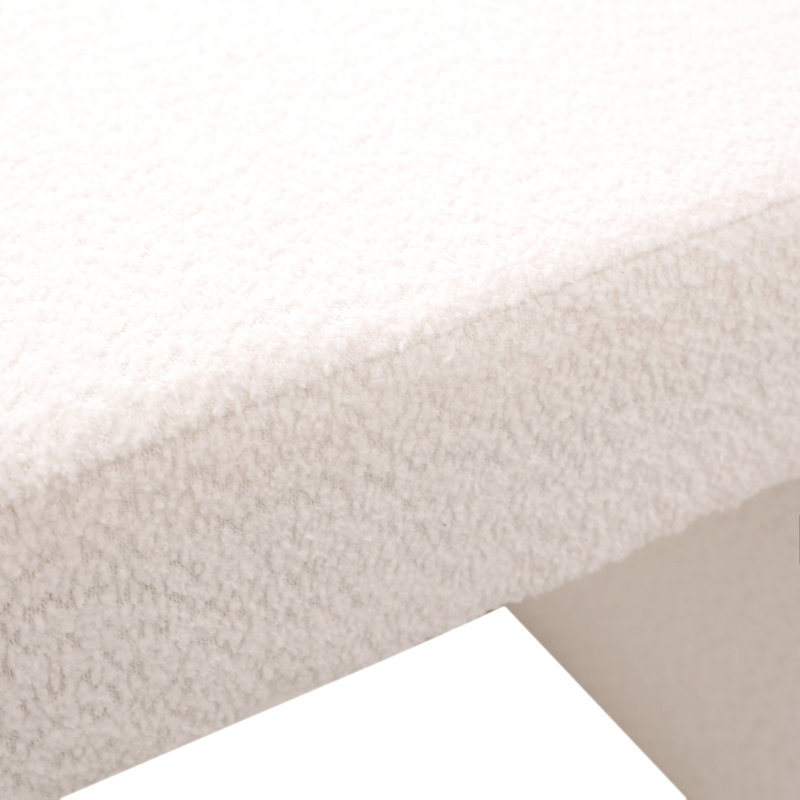 Banc d'appoint rembourré Vint Modern, Blanc