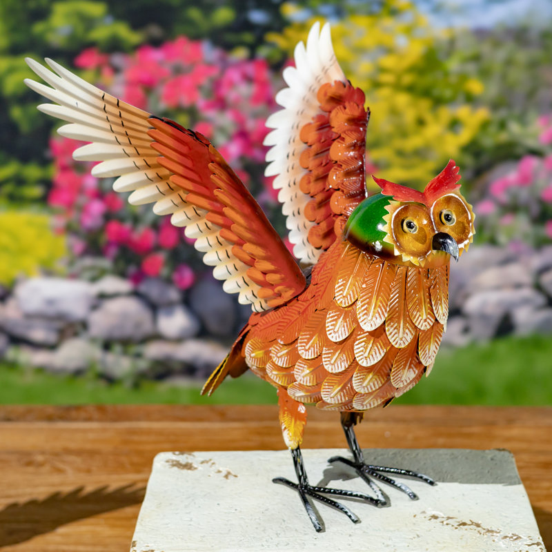 Figurines de hibou en métal peintes à la main (ensemble de 6)