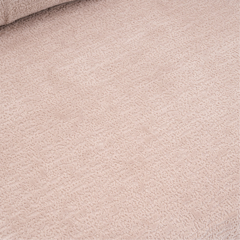 Causeuse courbée beige chaud: sans assemblage, H 25,59 po x l 65 po x P 39,37 po, Abricot