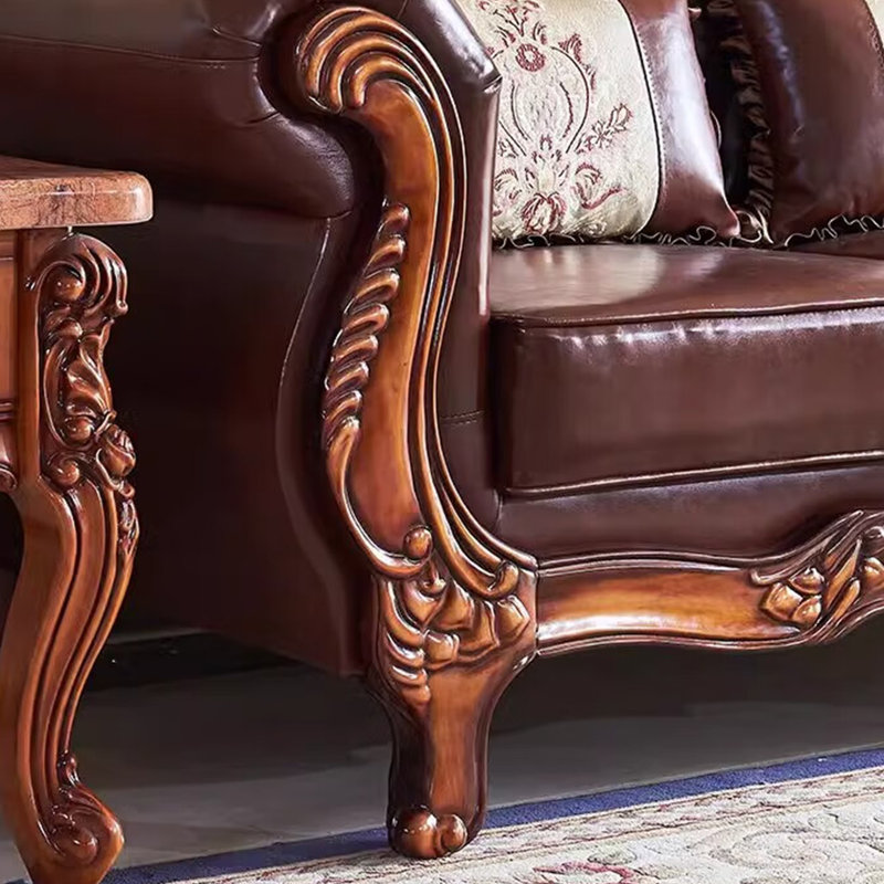 Canapé en cuir de luxe américain, L 90,5 po
