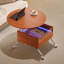 Round Lift-Top Coffee Table With Wheels, Metal Frame And Multi-Colour Lighting In 27.6"