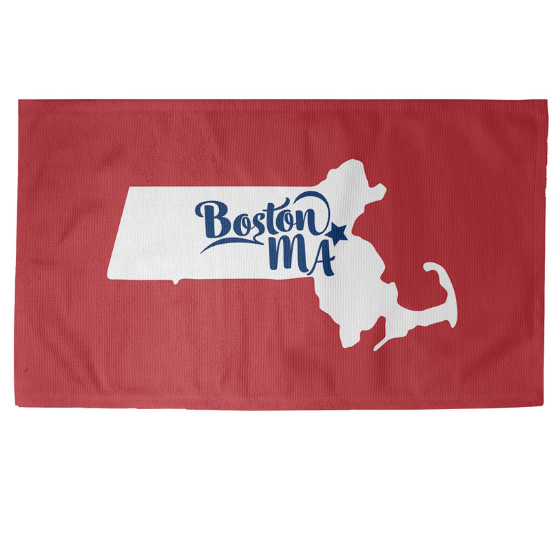Tapis de l’aire rouge boston sports, Rectangle 2 pi x 3 pi, Non