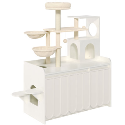 50.6" Cat Tree With Litter Box Enclosure