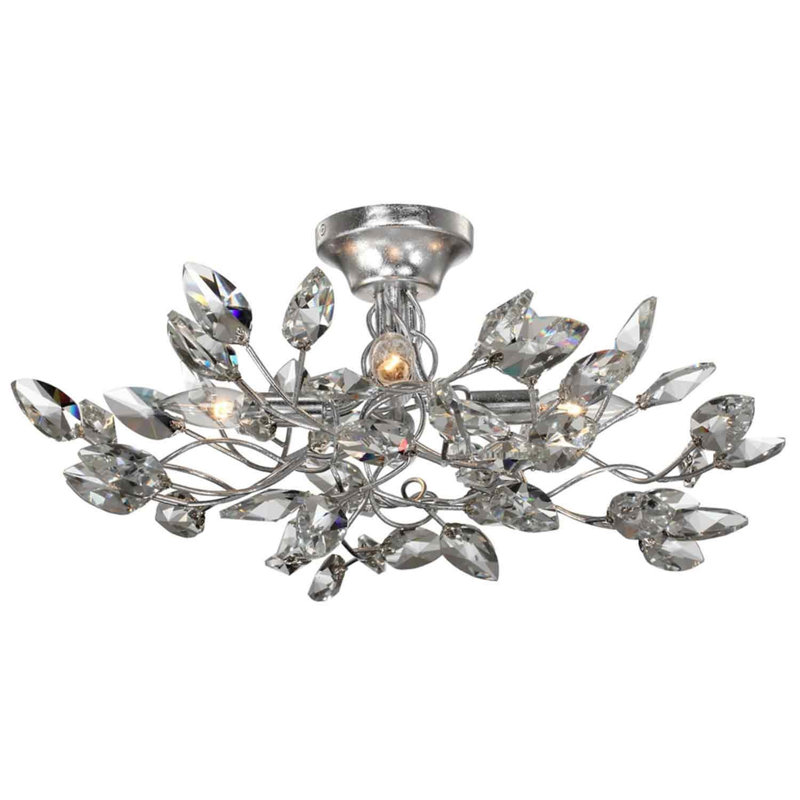 Bosley Semi Flush Mount, Silver Leaf