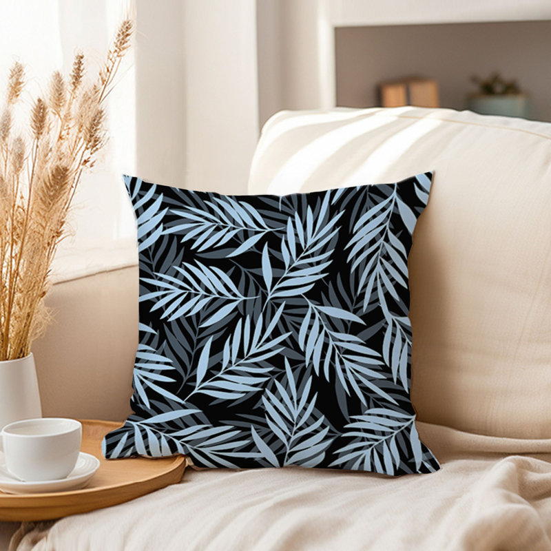Botanical Palm Leaves In Blue Tropical