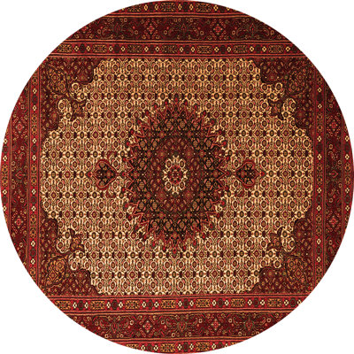 Tapis oriental rouge en laine / polyester tissé à la machine 6 pi Garciasville