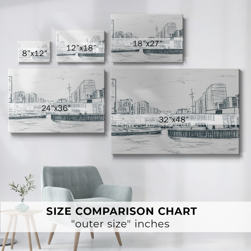 Ferryboats III-Gallery Wrapped Canvas, 32" H x 48" W