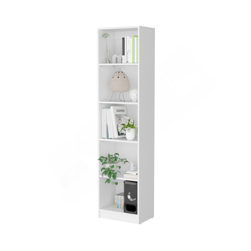 Bibliothèque blanche à 5 tablettes, Blanc
