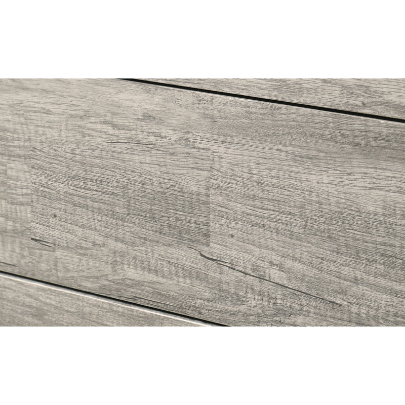 Lit plateforme robuste rustique, gris, Grand lit