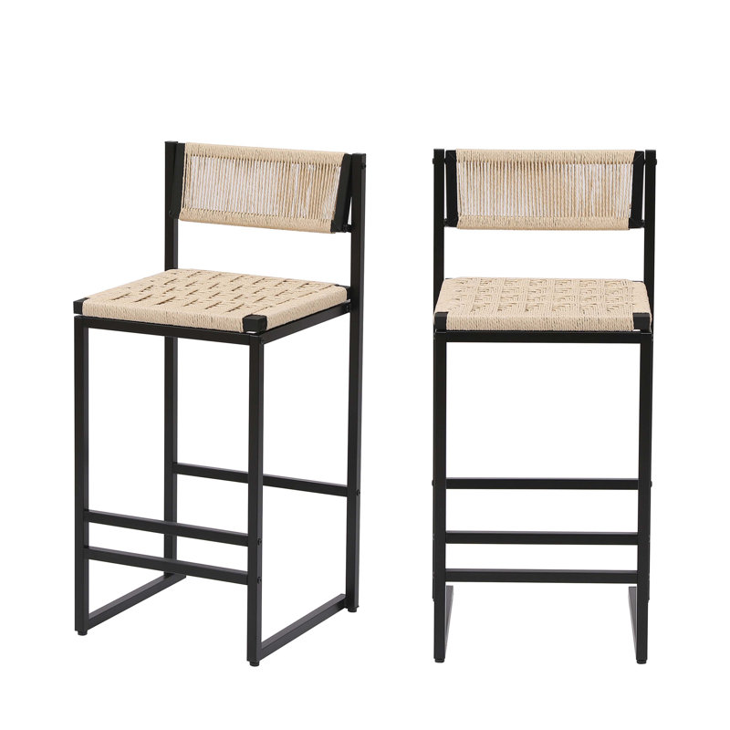 Ensemble de 2 tabourets de bar de cuisine avec repose-pieds et tabouret de bar à hauteur de comptoir (style B)