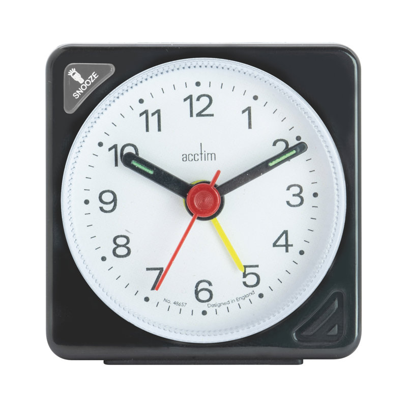 Ingot Analogue Alarm Clock Black