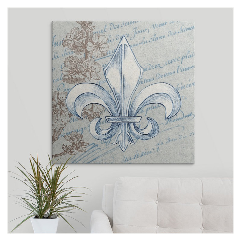 « french fleur de lis i », impression, H 16 po x l 16 po x P 1,5 po, Toile