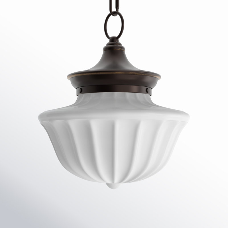 Luminaire suspendu simple à 1 lumière Maisie, Bronze vieilli, H 68,75 po x l 12 po