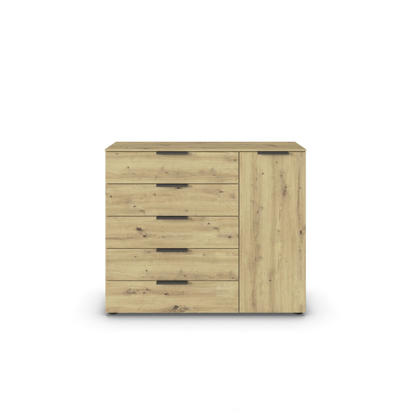 Flipp 5 - Drawer Chest of Drawers, Artisan Oak/Graphite