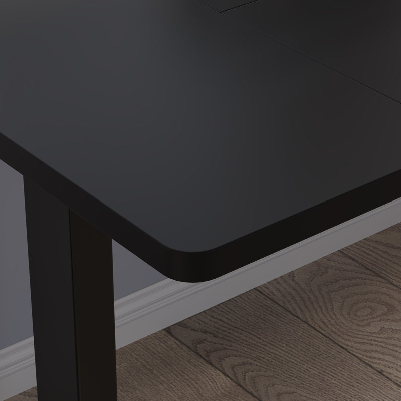Lasherrie Height Adjustable Standing Desk With A Layer, 49" H x 55" W x 30" D, Black