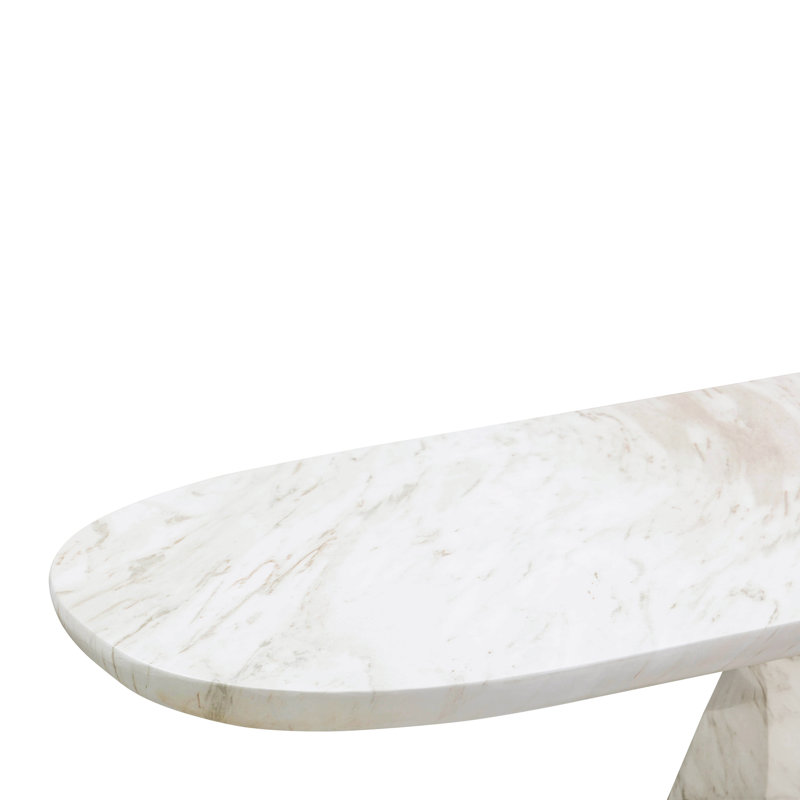  Esme Faux Marble Long Console Table