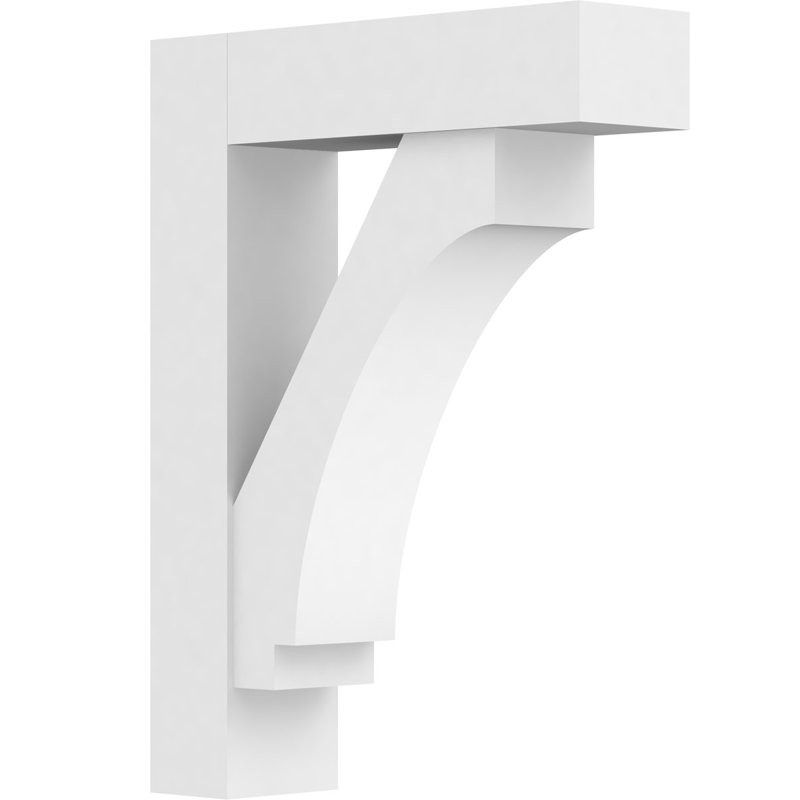 Support standard en PVC de qualité architecturale avec extrémités en bloc, H 24 po x l 5 po x P 18 po
