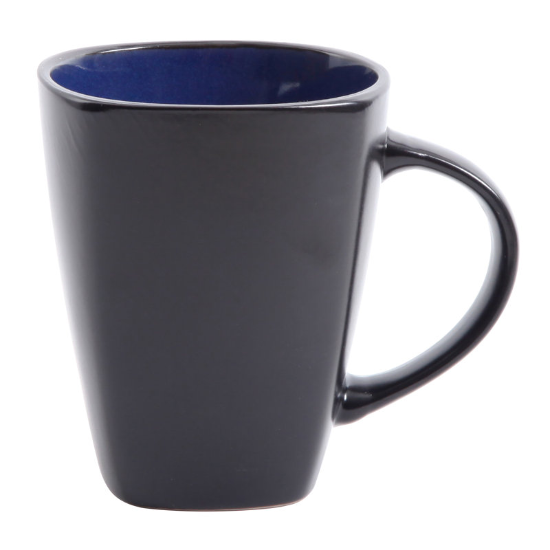 Blue and Black Square Porcelain Dinnerware Set, Service for 4