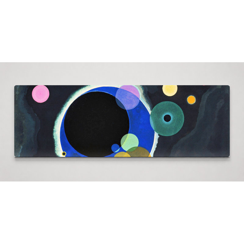 Plusieurs cercles (1926) - Art mural sur toile panoramique, L 48 po x H 16 po