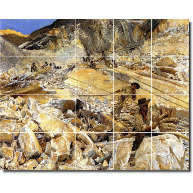 Carreau de peinture murale 40 po x 32 po 8 po x 8 po, John Sargent, peinture de paysage W07902
