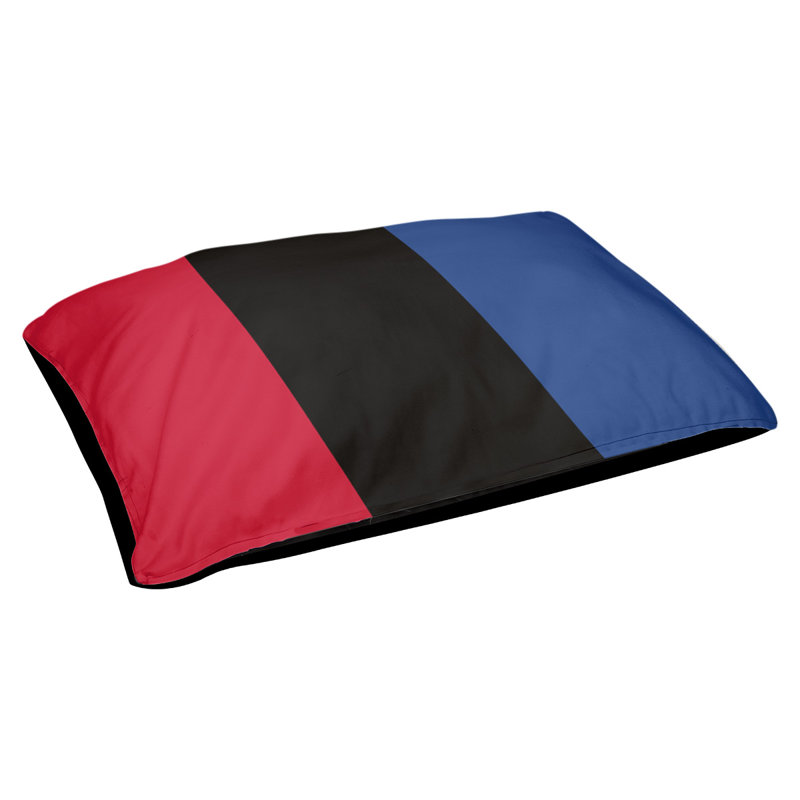 Coussin rectangulaire designer Tampa Bay, Moyen (L 30 po x l 40 po), Rouge / noir / bleu