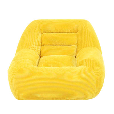 Yellow Corduroy Fabric Couch For Living Room, Soft Faux Fur Seating, No Assembly Needed, Ergonomic Back And Neck Support, 33.8 In Deep, 27.5 High Cozy Lounge Dorm Required, Support Body, 31 Lb
