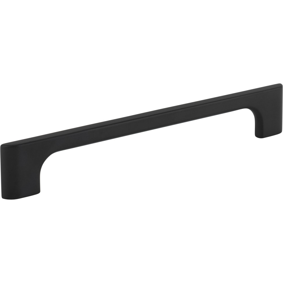 160 Mm Center-To-Center Matte Black Asymmetrical Leyton Cabinet Pull Jeffrey Alexander