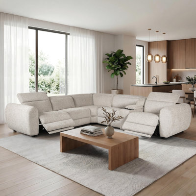 140" Contemporary Power Reclining Modular Sectional with Zero Gravity, Wireless Charging