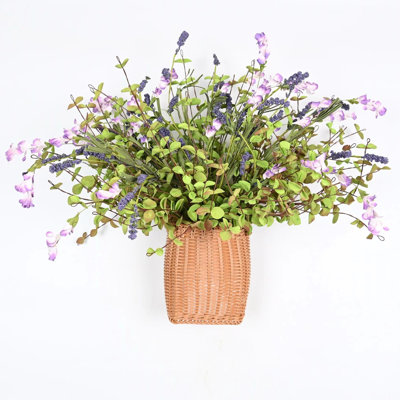 Arrangement floral de fleurs sauvages de ferme artificielle pour porte d'entrée murale, grappe de baies, verdure, feuillage, fausses fleurs pour centres de table de salle à manger, décoration de fête de mariage