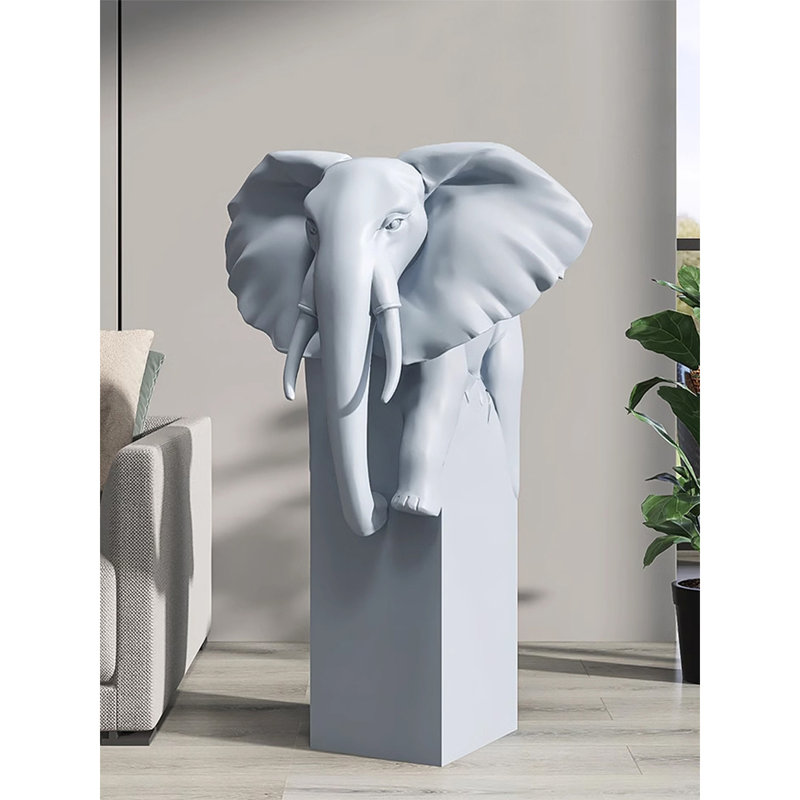 Élément de décoration éléphant moderne minimaliste, Bleu
