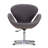 Raspberry Modern Wool Blend Upholstered Metal Swivel Balloon Chair in Gray-71711582