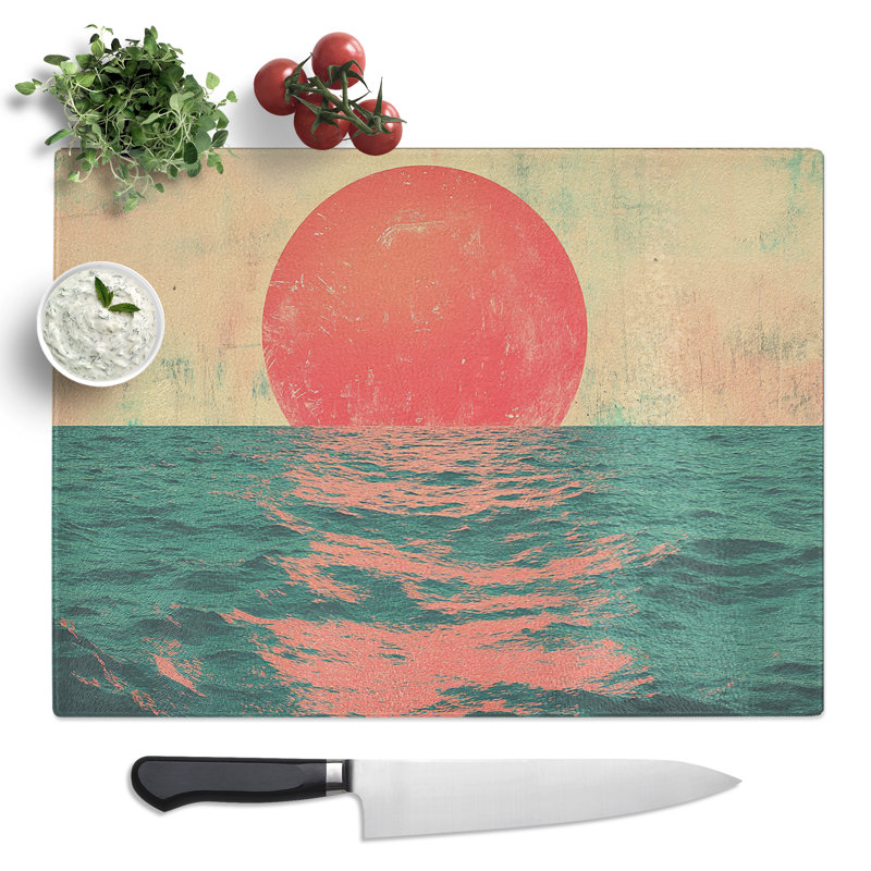 Sunrise  Glass Chopping Board