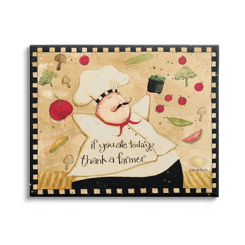 «Thank A Farmer», art mural rétro par Dan Dipaolo, H 36 po x l 48 po x P 1,5 po, Toile tendue