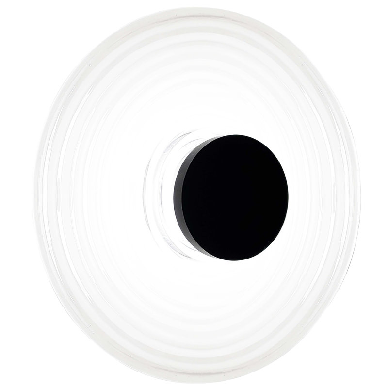 Applique murale Kaide, 12 W, verre ondulé, Blanc, Noir mat