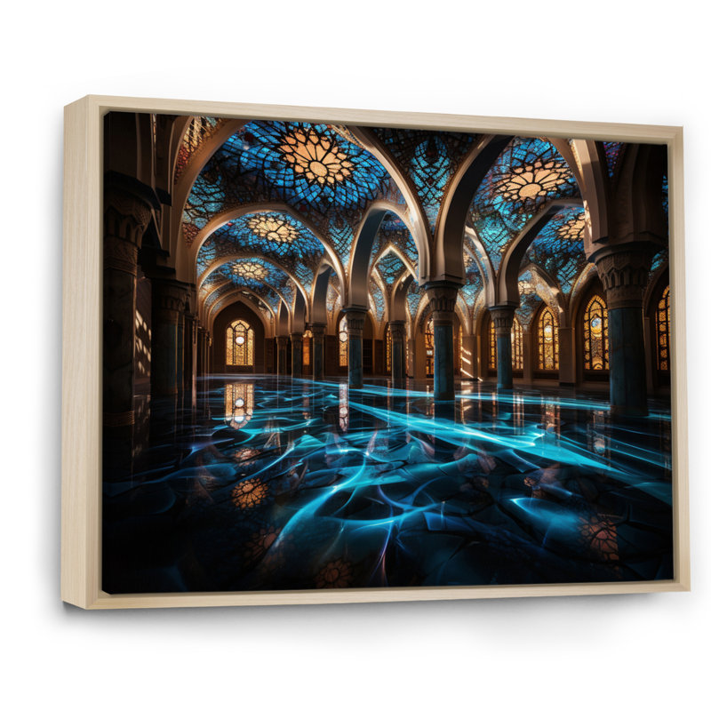 «Mosquée de l'Islam», reproduction d'art, H 24 po x l 32 po x P 1 po, Cadre naturel flottant