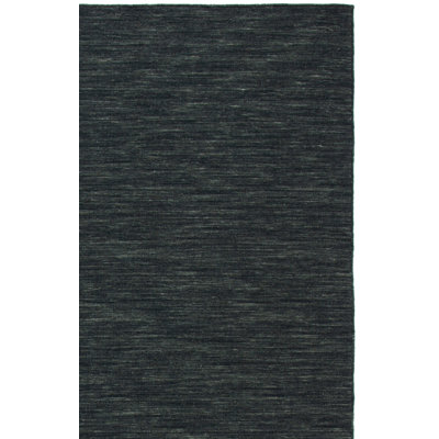 Kilim Hand Loomed Wool/Cotton Rug in Charcoal/Gray