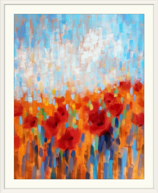 « dépiléy walk », impression de peinture, H 32 po x l 27 po x P 1 po, Cadre blanc